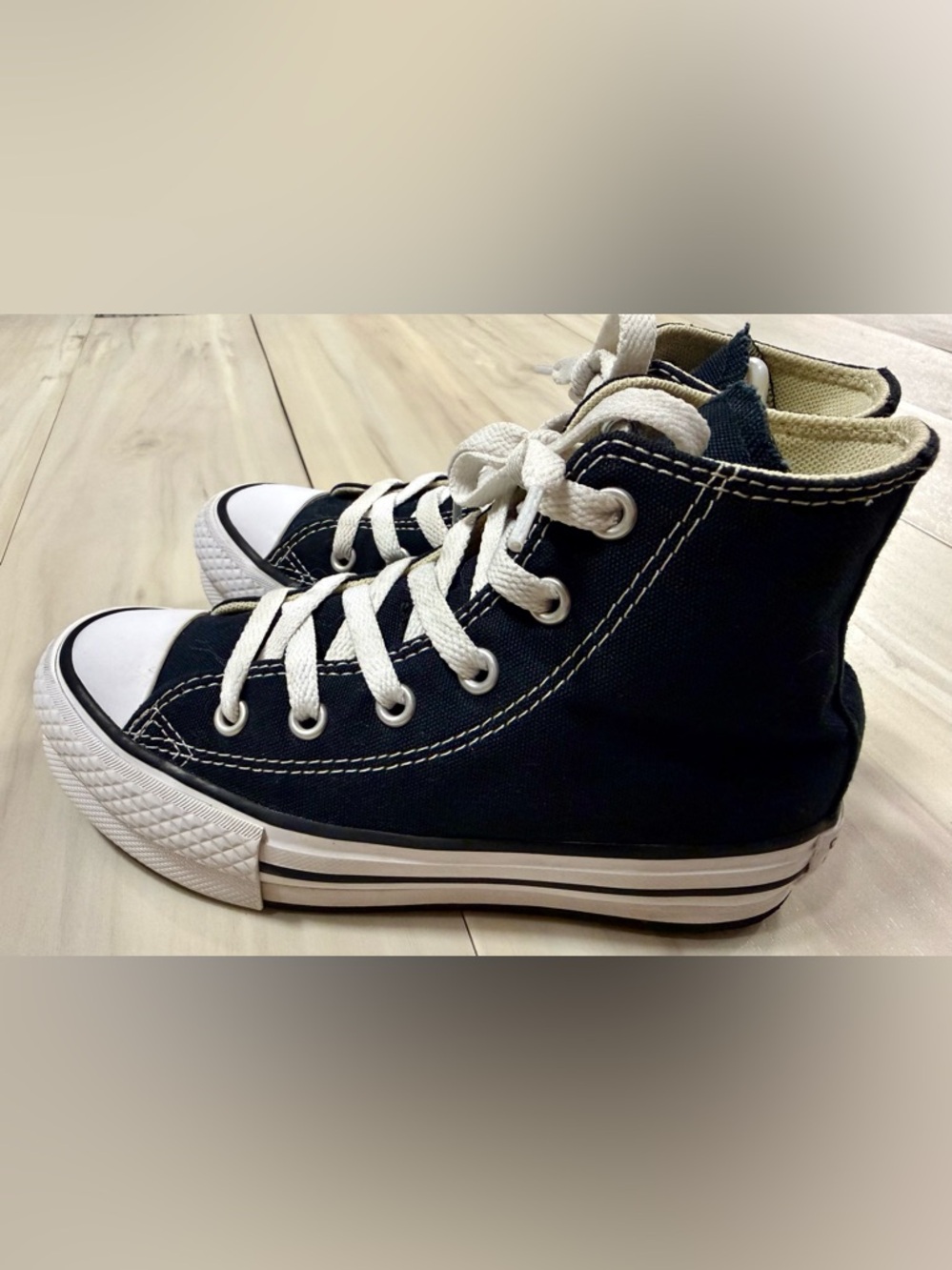 Youth Converse High Top Sneakers - Black & White